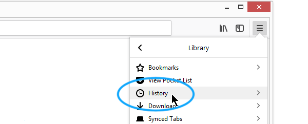 Screenshot of the basic view of the Clear Recent History window